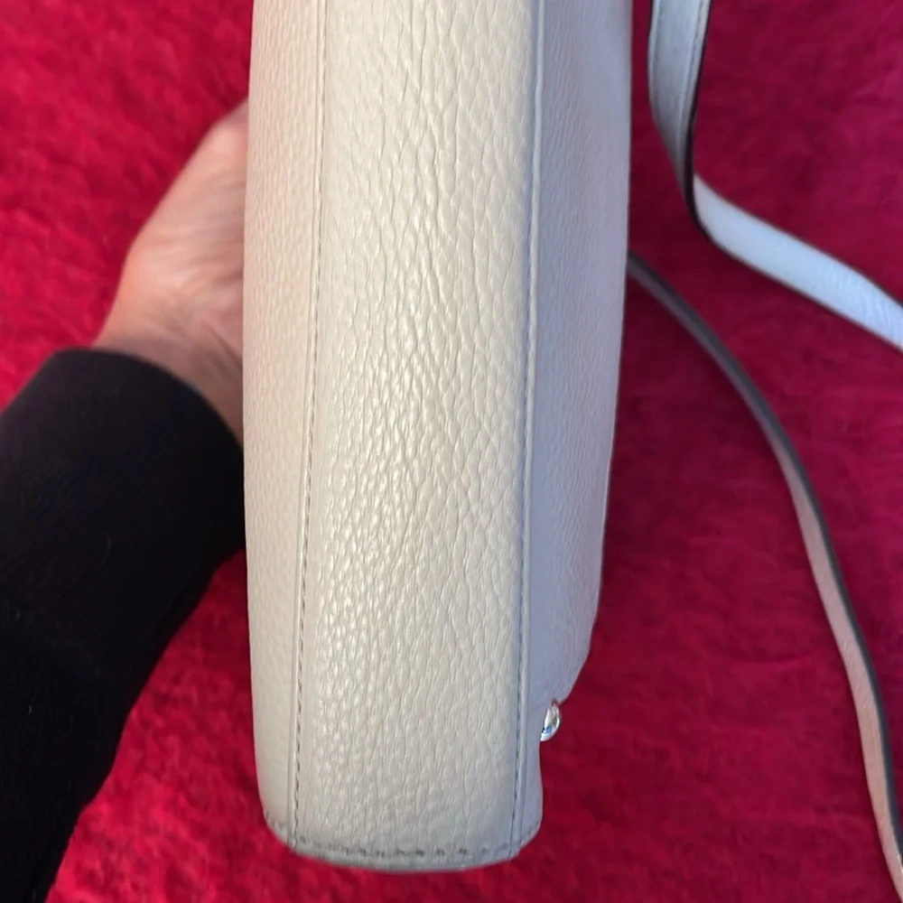 KATE SPADE SAVILLA BAXTER STREET SEEDPEARL CROSSBODY BEIGE LEATHER GOLD HARDWARE